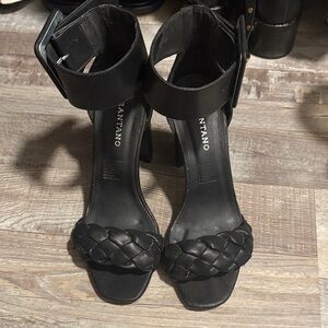 Brantano Black Braided Strap Heels